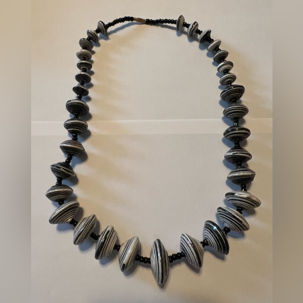 Vintage African paper beads with glass